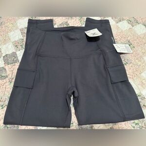 NWT Xersion Women’s Black Athletic Workout Cargo Style Ankle Leggings Pants
